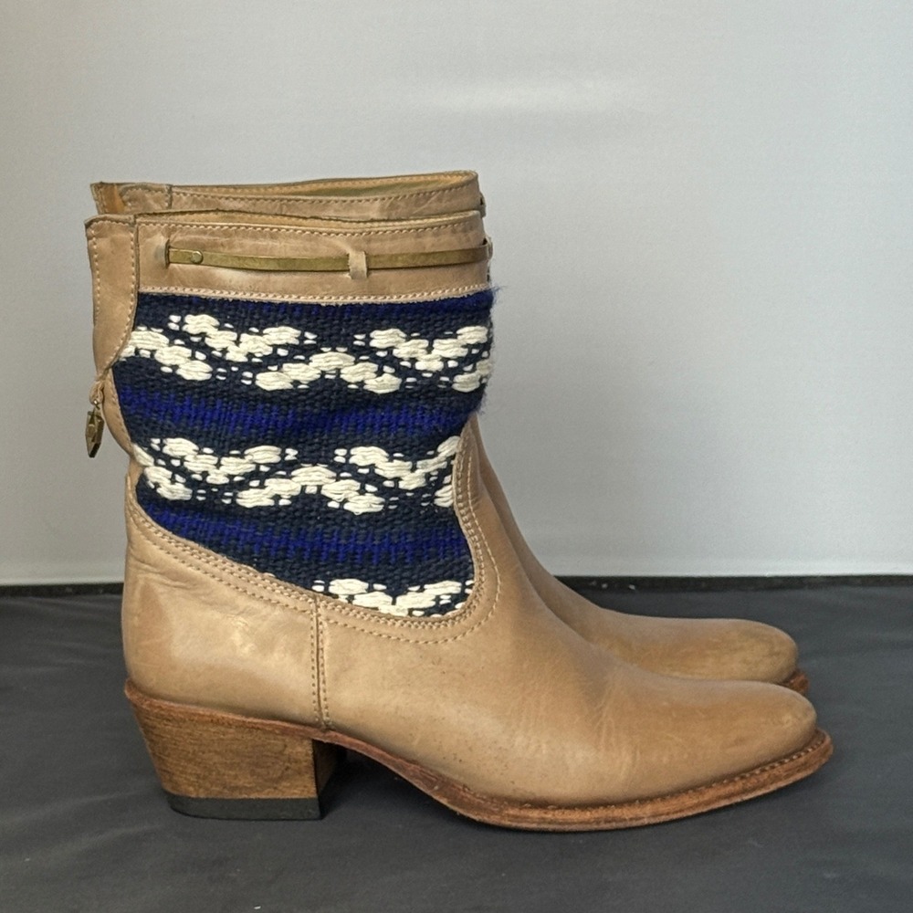 Cobra Society Otto Leather Woven Ankle Boots Women's 38